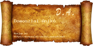 Domoszlai Anikó névjegykártya