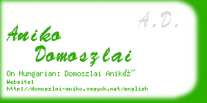 aniko domoszlai business card